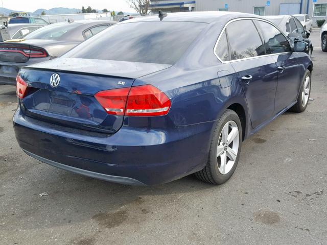 1VWBP7A30DC060674 - 2013 VOLKSWAGEN PASSAT SE BLUE photo 4