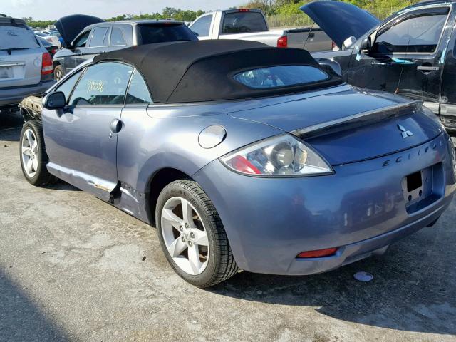 4A3AL25F57E031193 - 2007 MITSUBISHI ECLIPSE SP BLUE photo 3