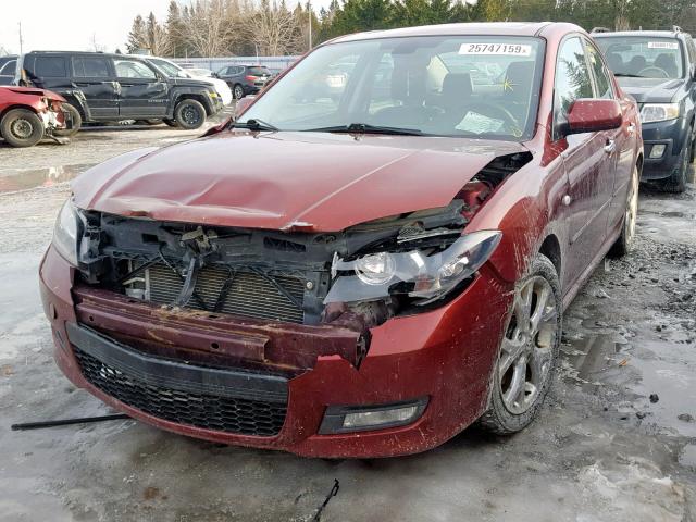 JM1BK323391198592 - 2009 MAZDA 3 S RED photo 2