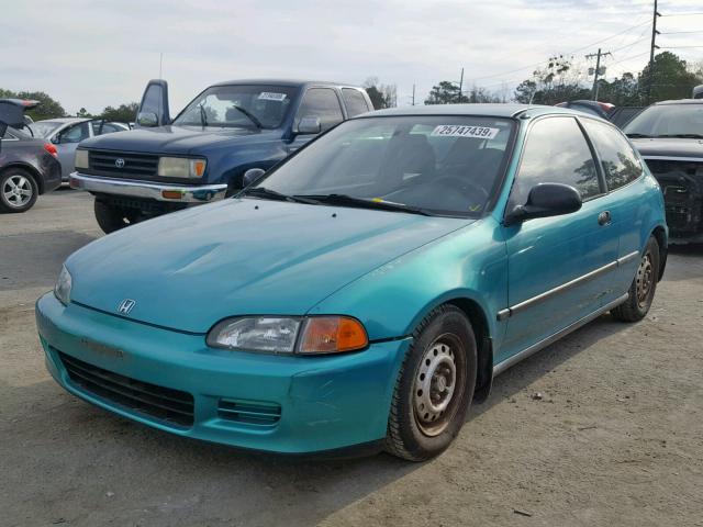 2HGEH2469RH527067 - 1994 HONDA CIVIC DX TURQUOISE photo 2