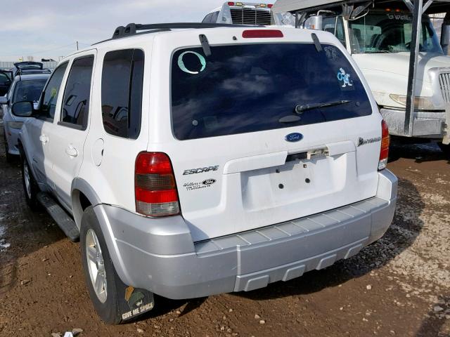 1FMYU96H45KD16890 - 2005 FORD ESCAPE HEV WHITE photo 3