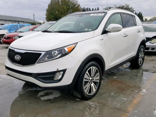 KNDPCCAC4E7612040 - 2014 KIA SPORTAGE E WHITE photo 2