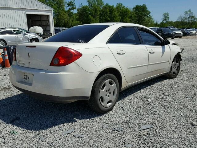 1G2ZF58B374192370 - 2007 PONTIAC G6 VALUE L WHITE photo 4