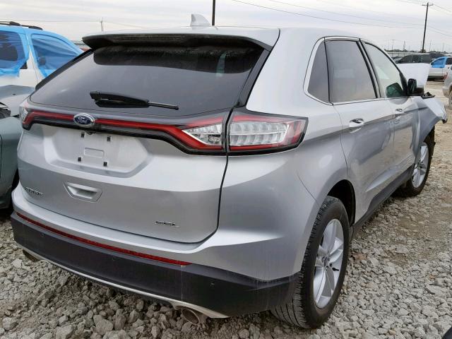 2FMPK3J84FBB15475 - 2015 FORD EDGE SEL SILVER photo 4