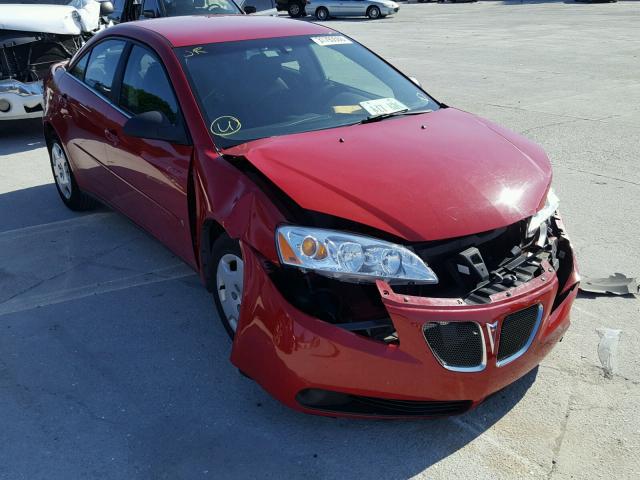 1G2ZF58B674176857 - 2007 PONTIAC G6 VALUE L RED photo 1