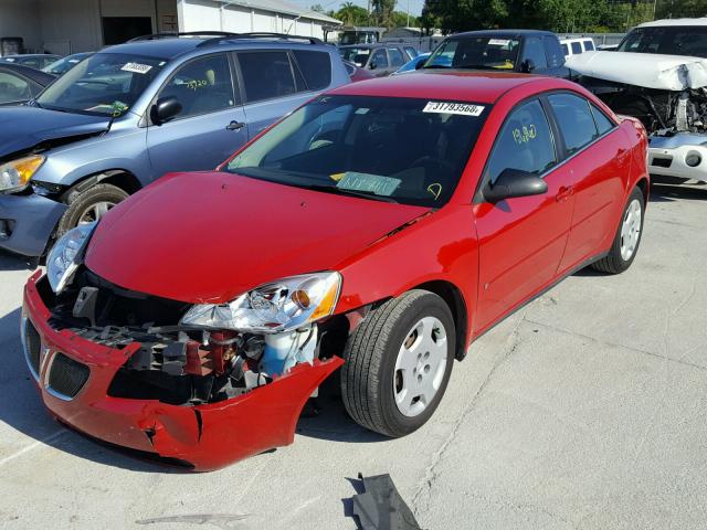 1G2ZF58B674176857 - 2007 PONTIAC G6 VALUE L RED photo 2