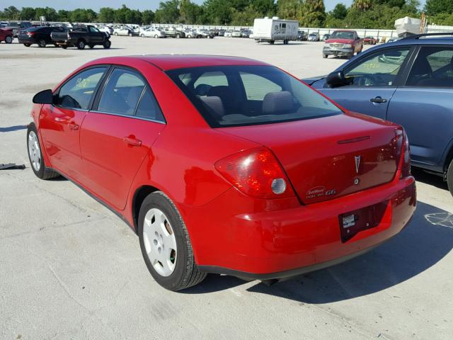 1G2ZF58B674176857 - 2007 PONTIAC G6 VALUE L RED photo 3