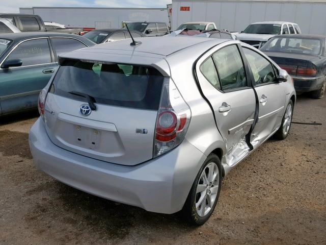 JTDKDTB39D1039949 - 2013 TOYOTA PRIUS C SILVER photo 4