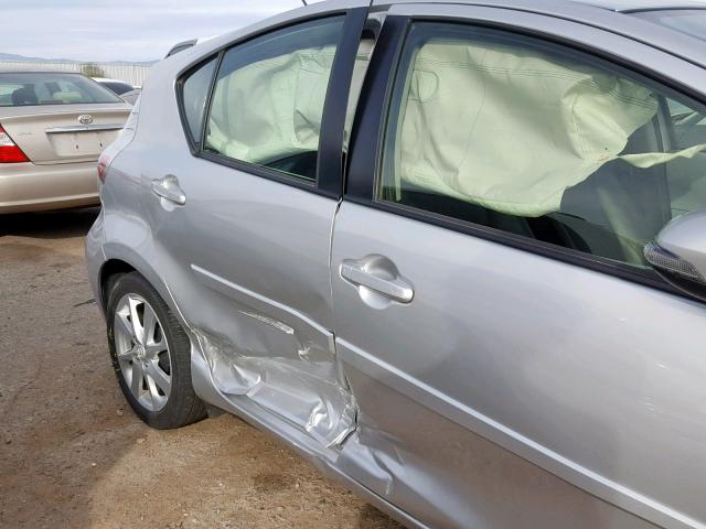 JTDKDTB39D1039949 - 2013 TOYOTA PRIUS C SILVER photo 9