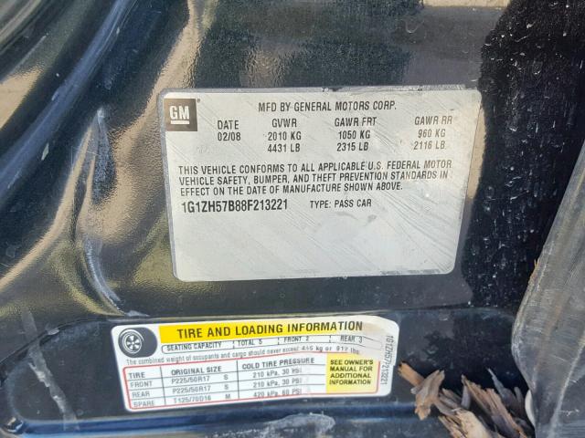 1G1ZH57B88F213221 - 2008 CHEVROLET MALIBU 1LT 黑色 照片 10