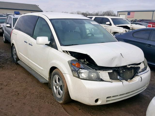 5N1BV28U08N107623 - 2008 NISSAN QUEST S WHITE photo 1