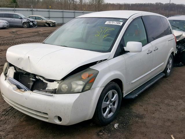 5N1BV28U08N107623 - 2008 NISSAN QUEST S WHITE photo 2