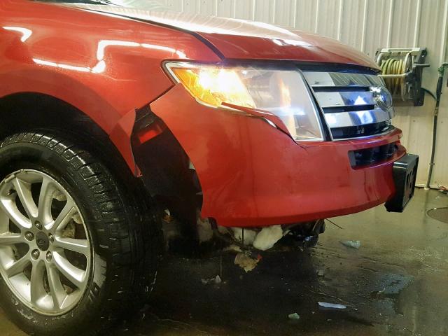 2FMDK4JC4ABA21389 - 2010 FORD EDGE SEL RED photo 9