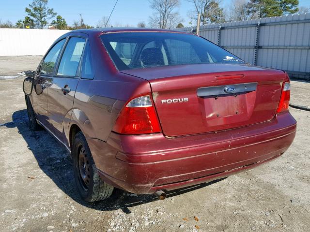 1FAFP34N47W278412 - 2007 FORD FOCUS ZX4 MAROON photo 3