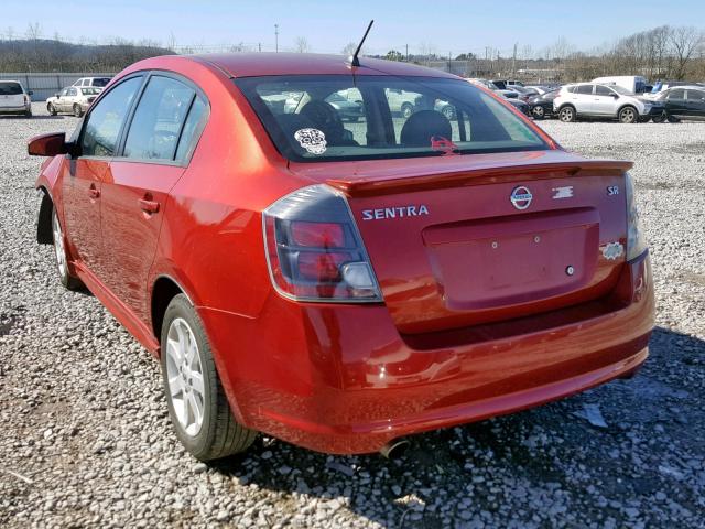 3N1AB6AP3AL727346 - 2010 NISSAN SENTRA 2.0 RED photo 3