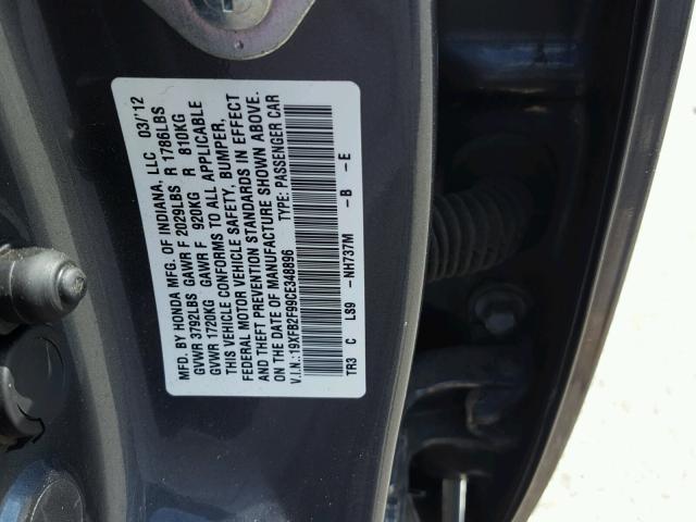 19XFB2F99CE348896 - 2012 HONDA CIVIC EXL 灰色 照片 10