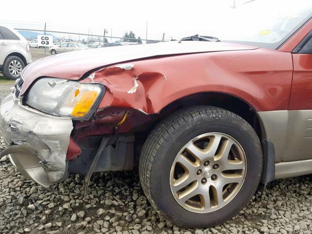 4S3BH686737627593 - 2003 SUBARU LEGACY OUT RED photo 9