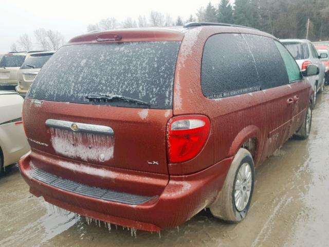 2A4GP44R67R267163 - 2007 CHRYSLER TOWN & COU RED photo 4