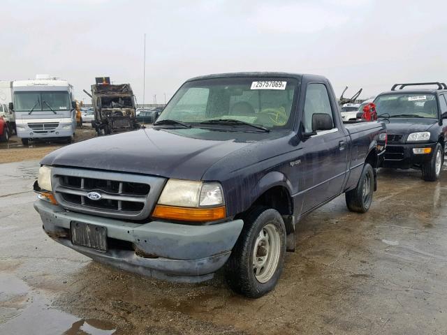 1FTYR10C1YPA43919 - 2000 FORD RANGER BLUE photo 2