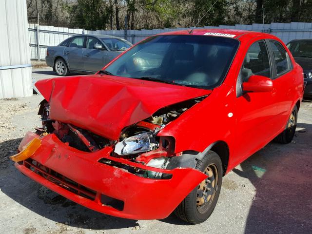 KL1TD52665B496599 - 2005 CHEVROLET AVEO BASE Қызыл фото 2