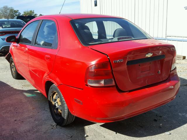 KL1TD52665B496599 - 2005 CHEVROLET AVEO BASE Қызыл фото 3
