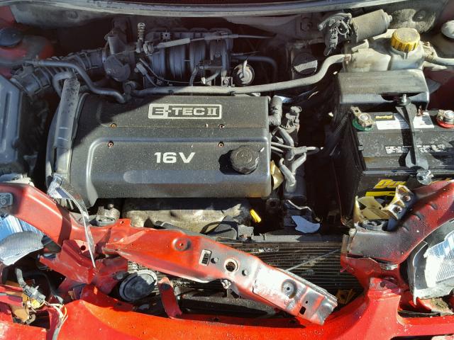 KL1TD52665B496599 - 2005 CHEVROLET AVEO BASE Қызыл фото 7