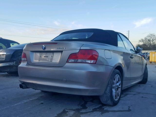 WBAUL73599VE86610 - 2009 BMW 128 I SILVER photo 4