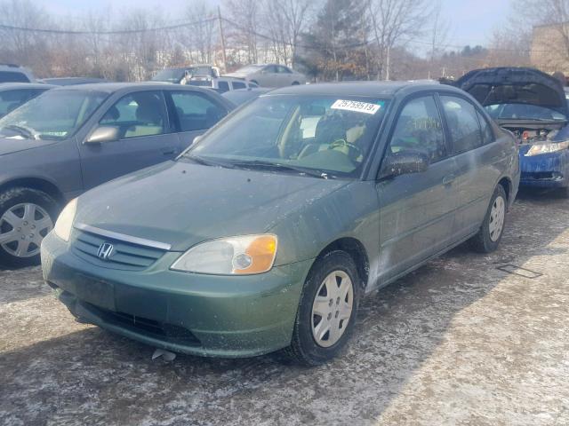 2HGES15573H560822 - 2003 HONDA CIVIC LX GREEN photo 2