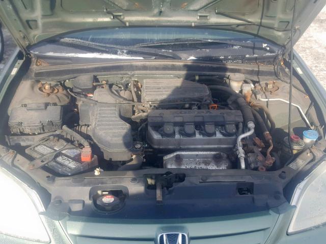 2HGES15573H560822 - 2003 HONDA CIVIC LX GREEN photo 7