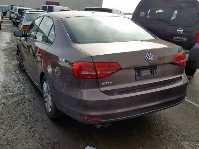 3VW2K7AJ4FM202667 - 2015 VOLKSWAGEN JETTA BASE BROWN photo 3