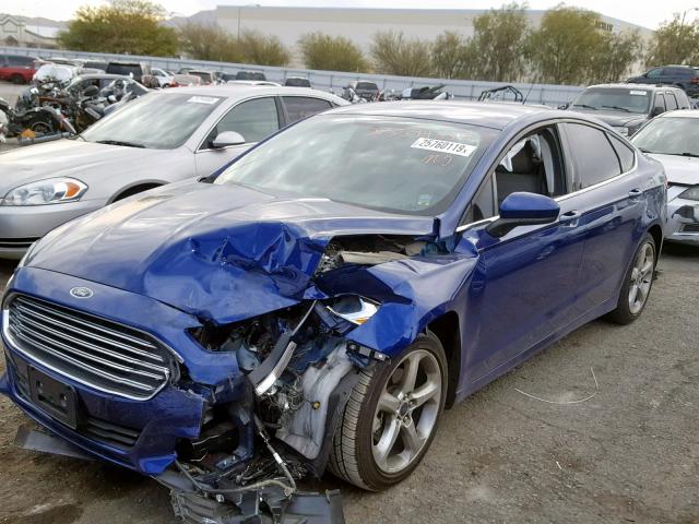 3FA6P0G79GR342460 - 2016 FORD FUSION S BLUE photo 2