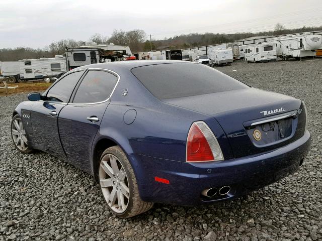 ZAMFE39A570031663 - 2007 MASERATI QUATTROPOR BLUE photo 3