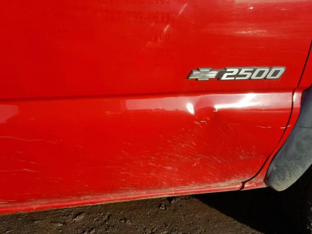 1GCGC24U33Z243591 - 2003 CHEVROLET SILVERADO RED photo 9