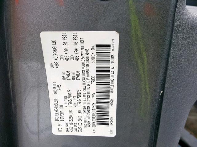 1D7KS28C86J117329 - 2006 DODGE RAM 2500 S GRAY photo 10