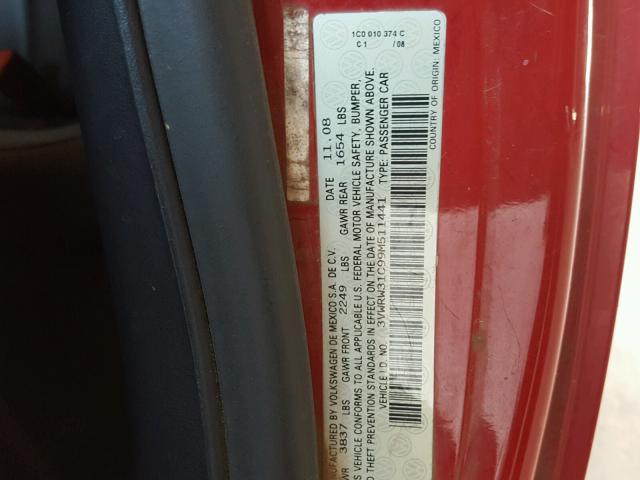 3VWRW31C99M511441 - 2009 VOLKSWAGEN NEW BEETLE Qırmızı foto 10