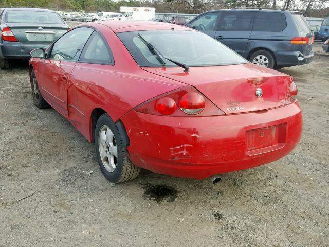 1ZWFT61L6X5684930 - 1999 MERCURY COUGAR V6 RED photo 3