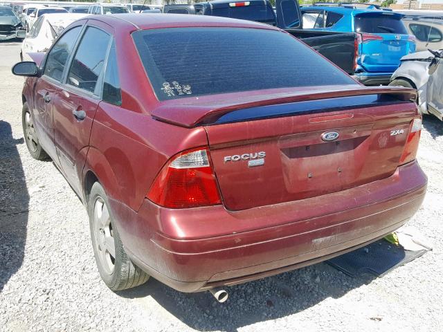 1FAHP34N26W178459 - 2006 FORD FOCUS ZX4 RED photo 3