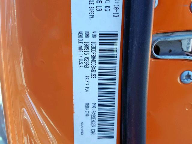 1C3CDFBA4DD346193 - 2013 DODGE DART SXT ORANGE photo 10