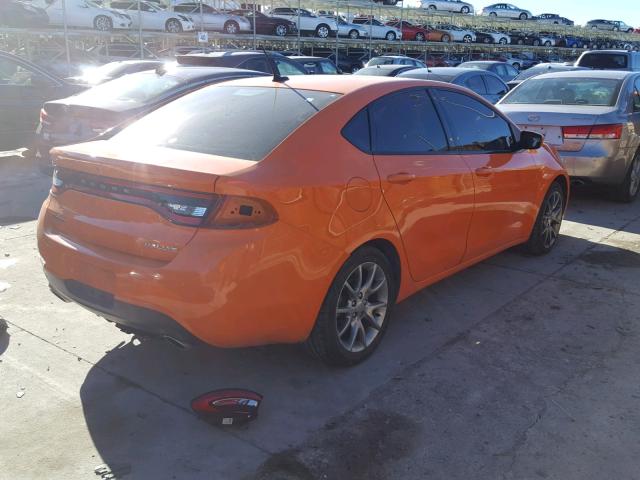 1C3CDFBA4DD346193 - 2013 DODGE DART SXT ORANGE photo 4