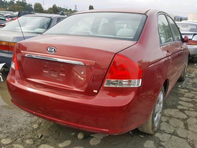 KNAFE122785556446 - 2008 KIA SPECTRA EX BURGUNDY photo 4