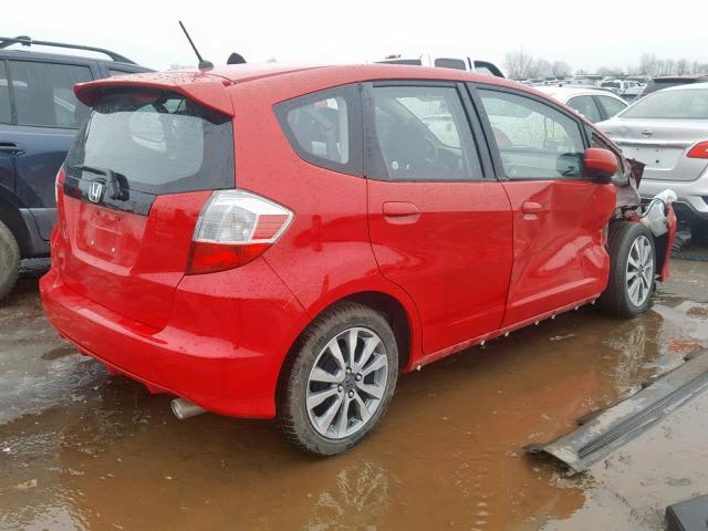 JHMGE8H5XDC073863 - 2013 HONDA FIT SPORT RED photo 4