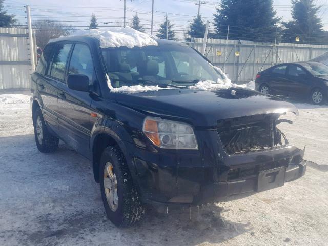 2HKYF18176H522284 - 2006 HONDA PILOT LX BLACK photo 1