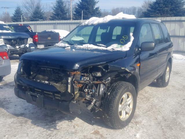 2HKYF18176H522284 - 2006 HONDA PILOT LX BLACK photo 2