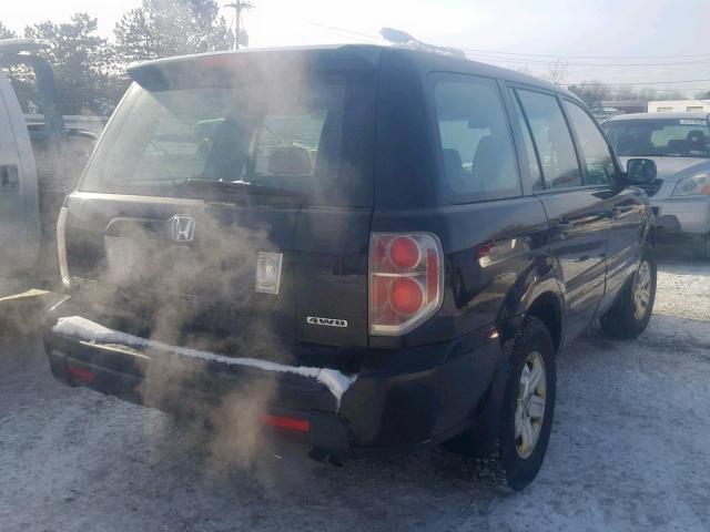 2HKYF18176H522284 - 2006 HONDA PILOT LX BLACK photo 4