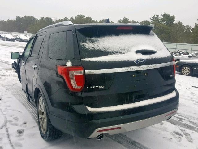 1FM5K8F80GGA38546 - 2016 FORD EXPLORER L BLACK photo 3