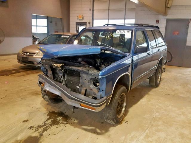 1GNCS13W4P2115414 - 1993 CHEVROLET BLAZER S10 BLUE photo 2