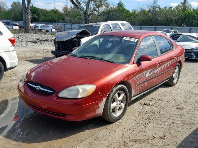 1FAFP53U81G165097 - 2001 FORD TAURUS SE RED photo 2