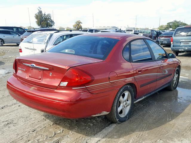 1FAFP53U81G165097 - 2001 FORD TAURUS SE RED photo 4