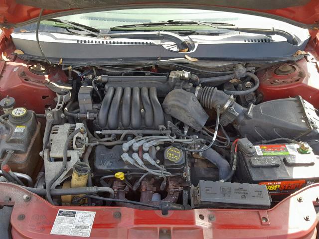 1FAFP53U81G165097 - 2001 FORD TAURUS SE RED photo 7