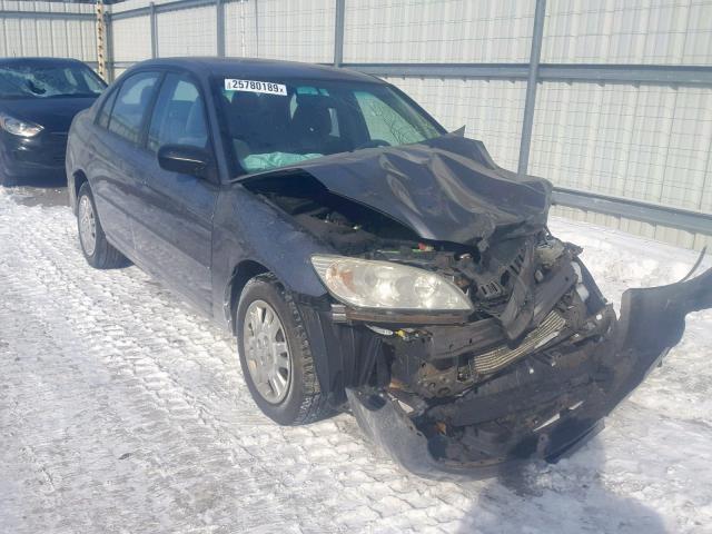 2HGES16515H530930 - 2005 HONDA CIVIC LX GRAY photo 1